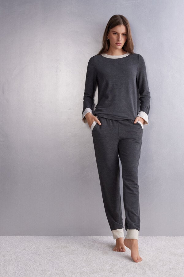 Intimissimi Baby It’s Cold Outside Modal And Wool Jogger Donna Pantaloni Grigie | 479-MCVZHB