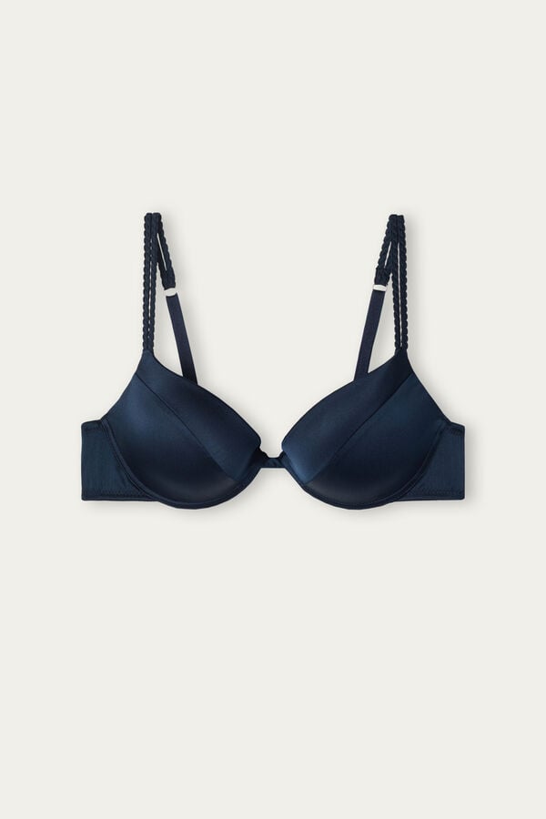 Intimissimi Bellissima Silk Push-Up Donna Reggiseno Blu | 497-LGFRPA