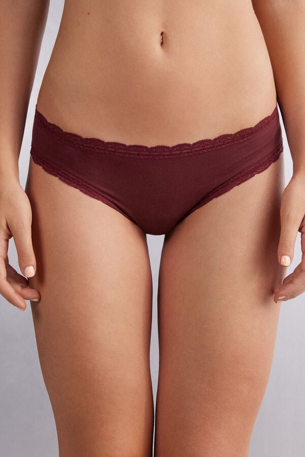 Intimissimi Cotton And Lace Donna Slip Rosse | 401-ERKZFX