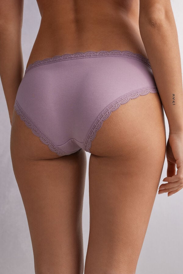 Intimissimi Cotton And Lace Donna Slip Rosa | 472-LYQXKR