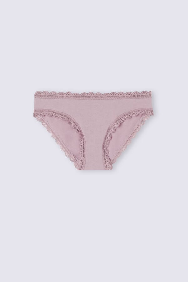 Intimissimi Cotton And Lace Donna Slip Rosa | 472-LYQXKR