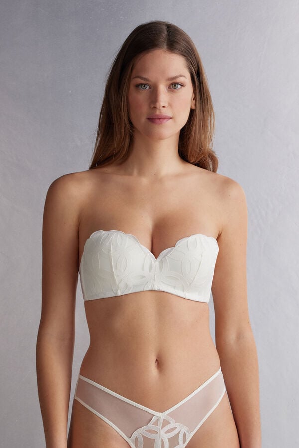 Intimissimi Crafted Elegance Gioia Bandeau Donna Reggiseno Bianche | 830-ZQIBUH