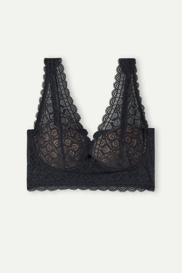 Intimissimi Eleonora Balconette Lace Donna Reggiseno Nere | 840-MJXBCY