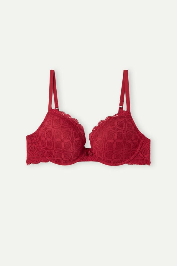 Intimissimi Elettra Super Push-Up Lace Donna Reggiseno Rosse | 462-BUJGPE