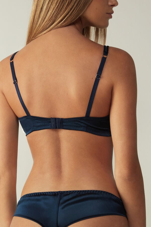 Intimissimi Emma Refined Everydaylette Triangle Silk Donna Reggiseno Blu | 453-VJLAUQ