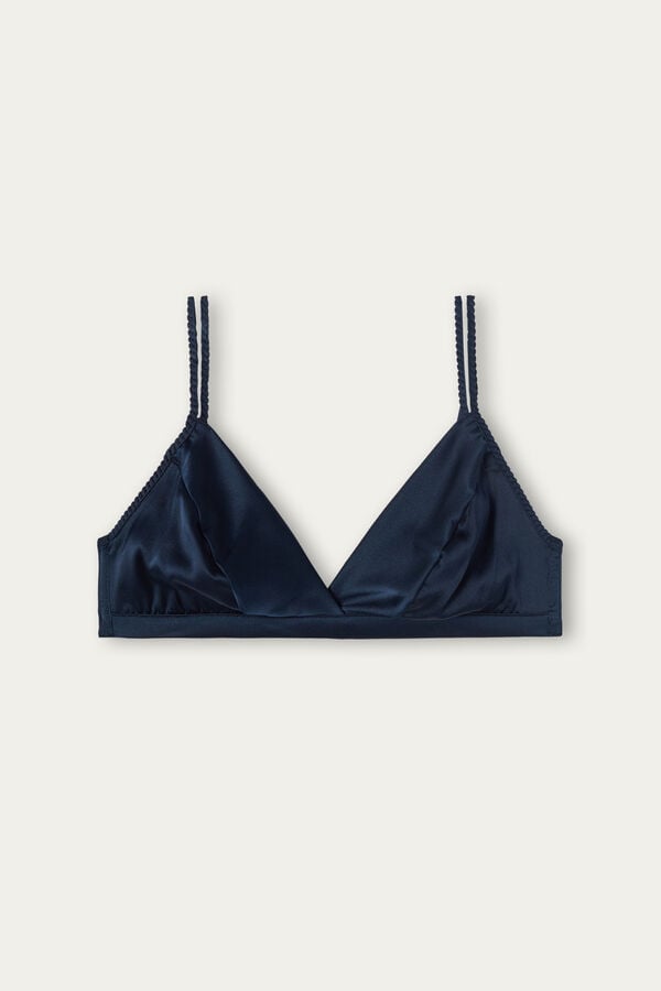 Intimissimi Emma Refined Everydaylette Triangle Silk Donna Reggiseno Blu | 453-VJLAUQ