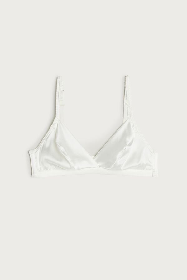 Intimissimi Emma Refined Everydaylette Triangle Silk Donna Reggiseno Bianche | 132-YSDKRB