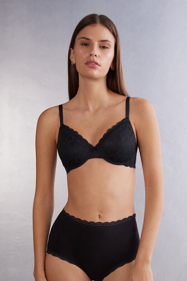 Intimissimi Francesca Balconette Lace Donna Reggiseno Nere | 439-FOIBCM