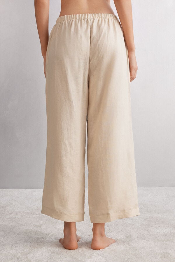 Intimissimi Full Length Linen Cloth With Drawstring Donna Pantaloni Beige | 139-QMCOXK