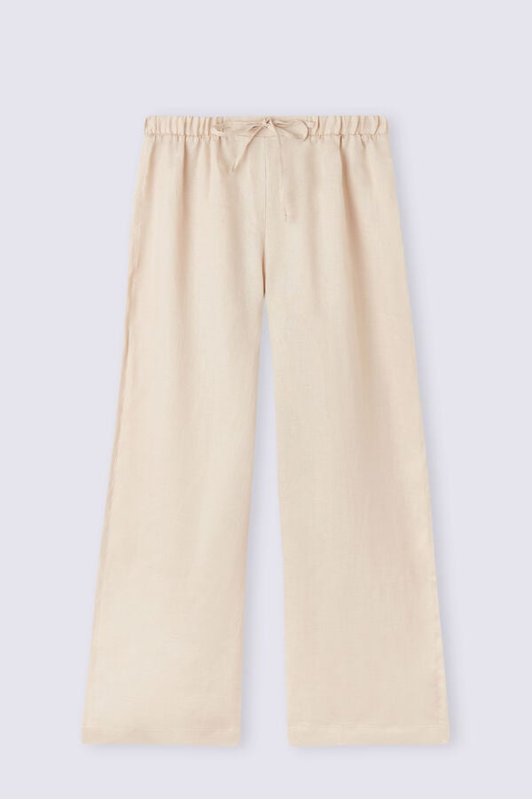 Intimissimi Full Length Linen Cloth With Drawstring Donna Pantaloni Beige | 139-QMCOXK