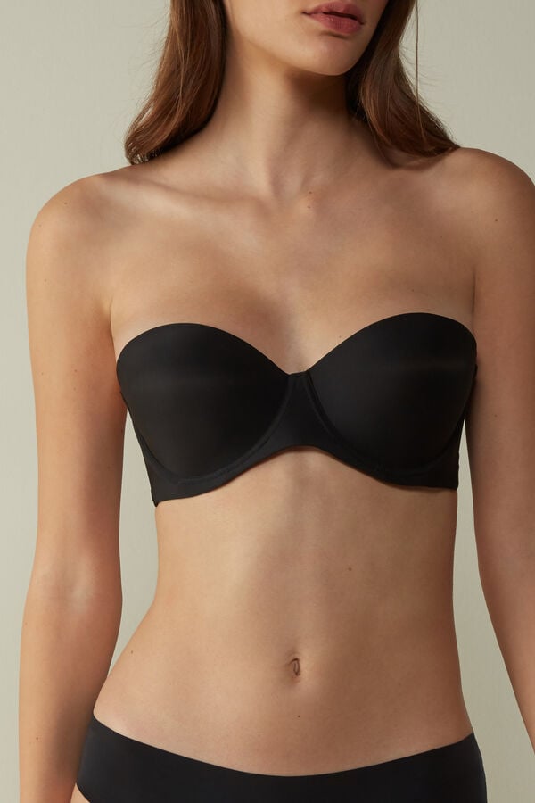 Intimissimi Giada Microfiber Bandeau Donna Reggiseno Nere | 210-UQLXKR