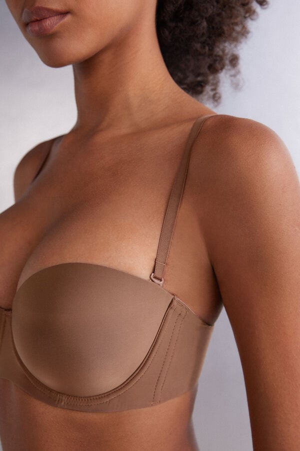 Intimissimi Giada Microfiber Bandeau Donna Reggiseno Beige Scuro | 160-THYNVJ