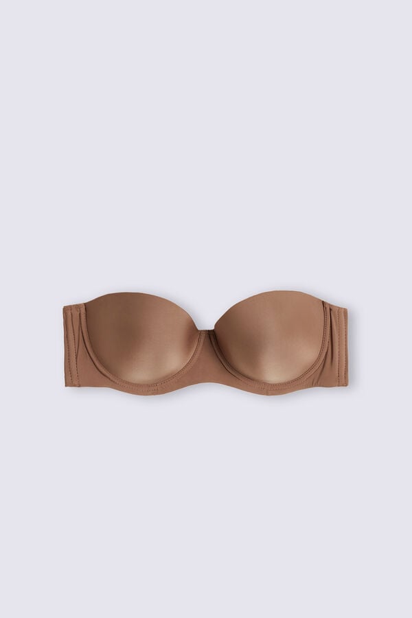 Intimissimi Giada Microfiber Bandeau Donna Reggiseno Beige Scuro | 160-THYNVJ