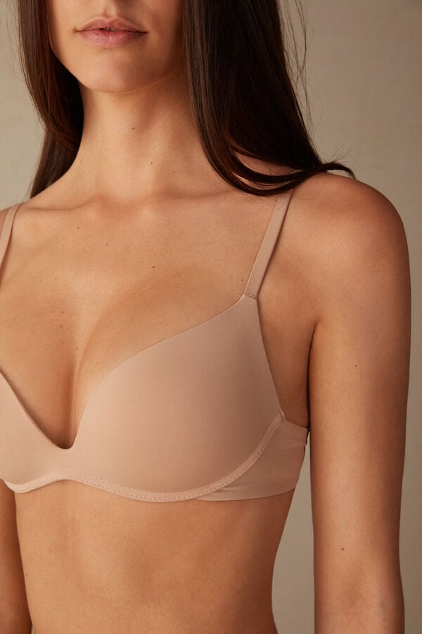 Intimissimi Gioia B Cup Microfiber Super Push-Up Donna Reggiseno Arancioni Beige | 835-GCIPJB