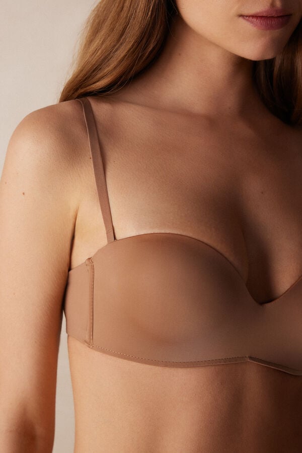 Intimissimi Gioia Bandeau Ultralight Microfiber Donna Reggiseno Beige | 291-TYRBCG