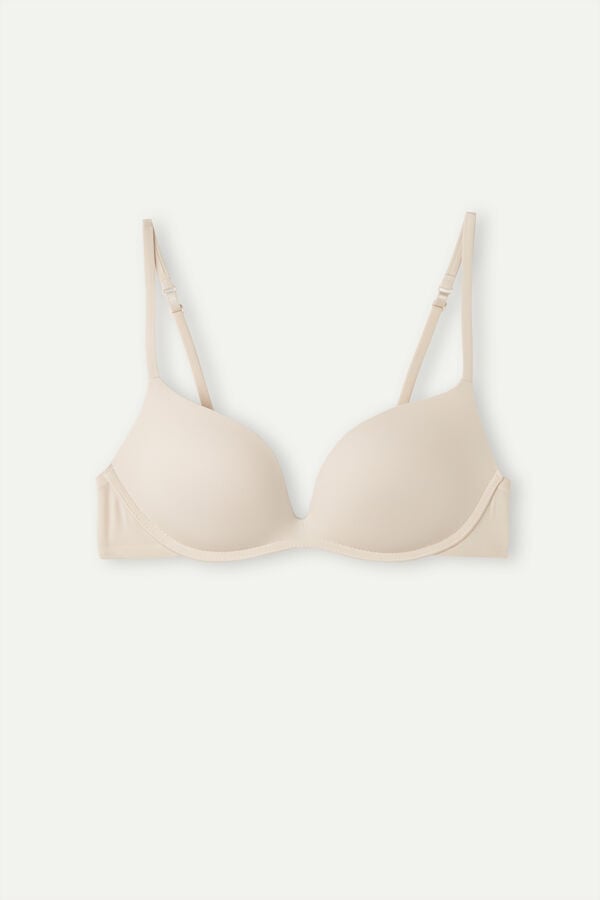 Intimissimi Gioia Push-Up Ultralight Microfiber Donna Reggiseno Crema Rosa | 360-JAHSCQ