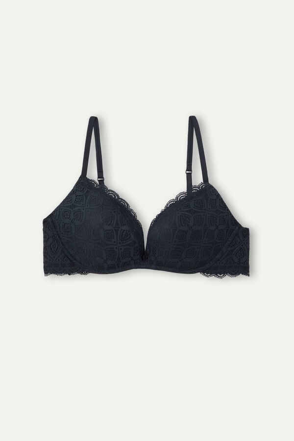 Intimissimi Gioia Super Push-Up Lace Donna Reggiseno Nere | 157-DKIGWA