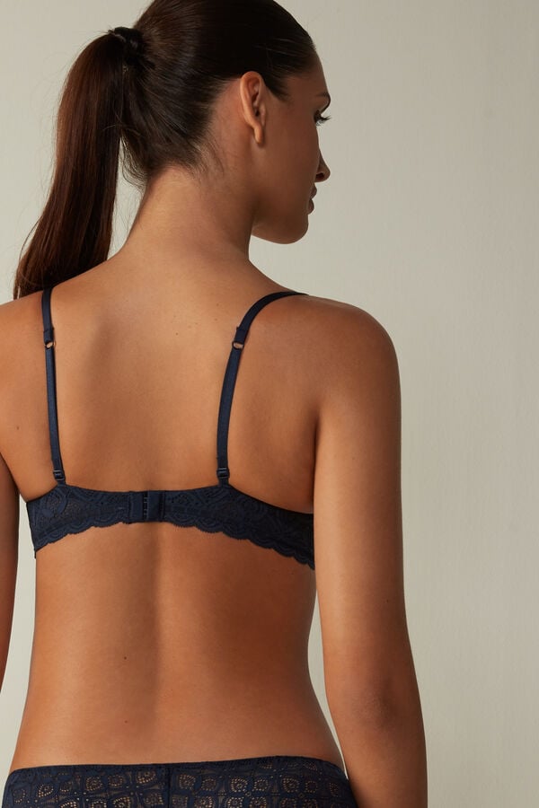 Intimissimi Gioia Super Push-Up Lace Donna Reggiseno Blu | 237-JZMSWH