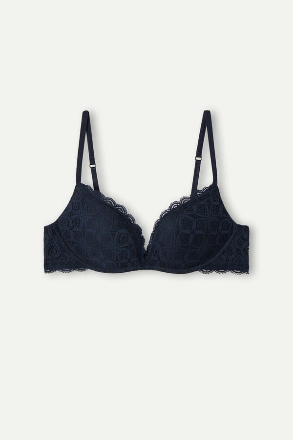 Intimissimi Gioia Super Push-Up Lace Donna Reggiseno Blu | 237-JZMSWH