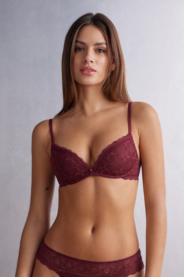 Intimissimi Gioia Super Push-Up Lace Donna Reggiseno Rosse | 370-TGYXJL