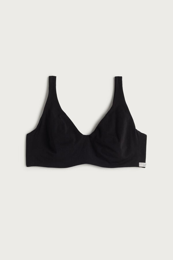 Intimissimi Greta Balconette Cotton Donna Reggiseno Nere | 501-NGPKYV