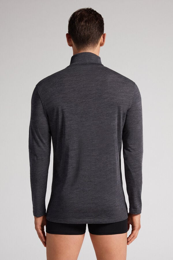 Intimissimi High-Neck Merino-Wool Uomo Maniche Lunghe Grigie | 316-IOYWHE