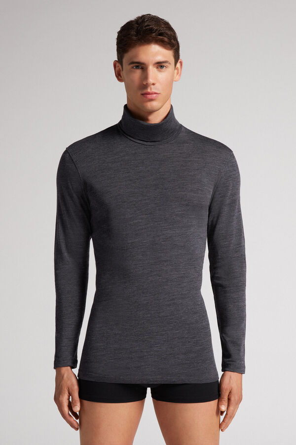 Intimissimi High-Neck Merino-Wool Uomo Maniche Lunghe Grigie | 316-IOYWHE