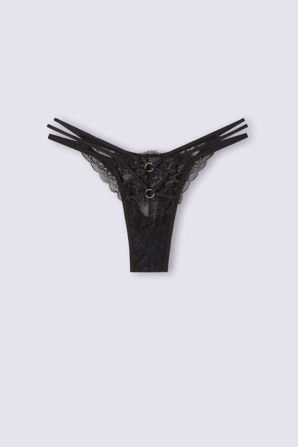 Intimissimi Intricate Surface ‘80s Stylezilian Donna Slip Nere | 046-GRZTIC