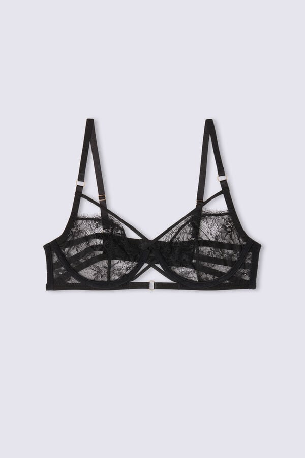 Intimissimi Intricate Surface Demi-Cup Donna Reggiseno Nere | 952-KCOXFZ