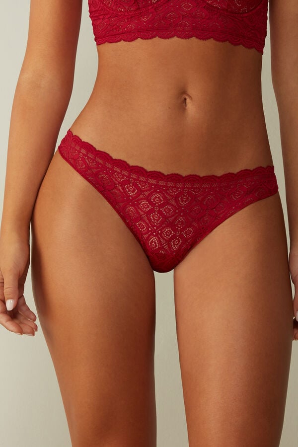 Intimissimi Lace And Microfiberzilian Donna Slip Rosse | 073-NWOEIB