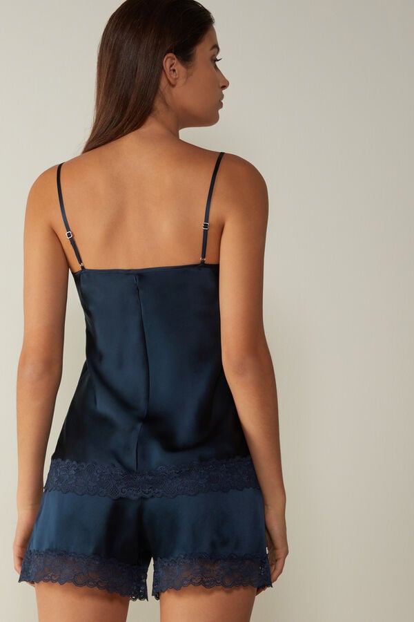 Intimissimi Lace And Silk Donna Canotta Blu | 917-CYJPVG