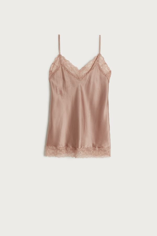 Intimissimi Lace And Silk Donna Canotta Rosa | 870-GXQKIP