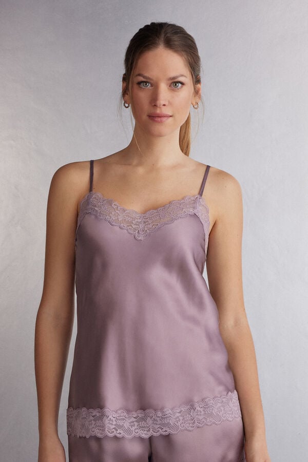 Intimissimi Lace And Silk Donna Canotta Rosa | 395-DFEXBS