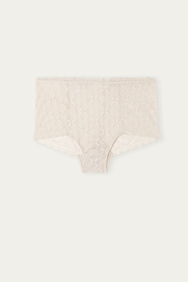 Intimissimi Lace High Waist Hipster Donna Slip Crema Rosa | 287-DVPLKX