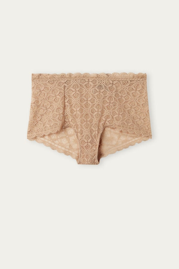 Intimissimi Lace High Waist Hipster Donna Slip Arancioni Beige | 495-BLZHKQ