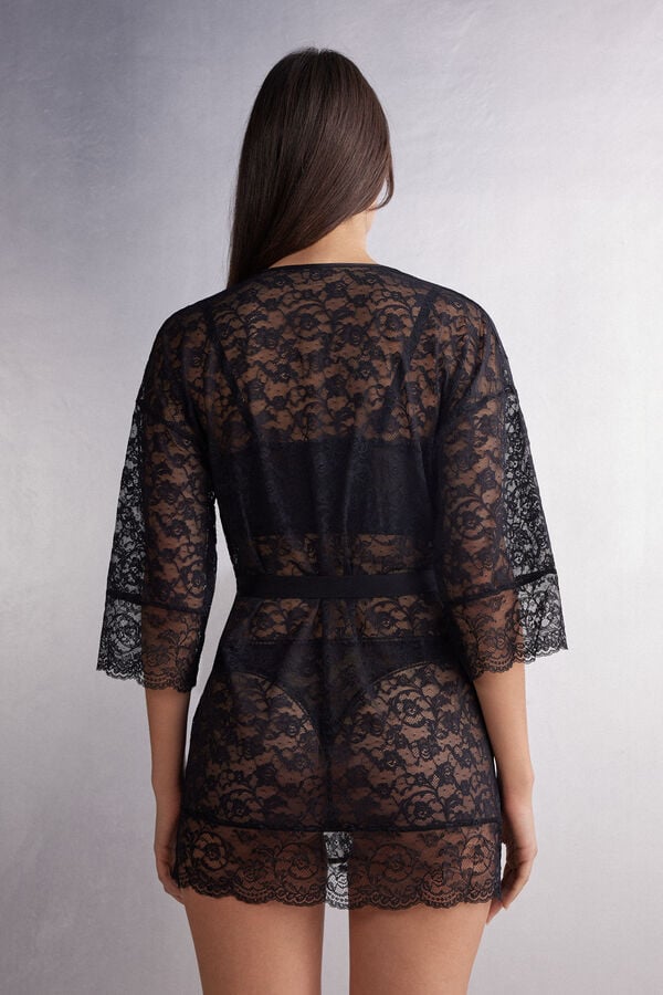 Intimissimi Lace Never Gets Old Lace Kimono Donna Pigiama Nere | 726-AELFVY