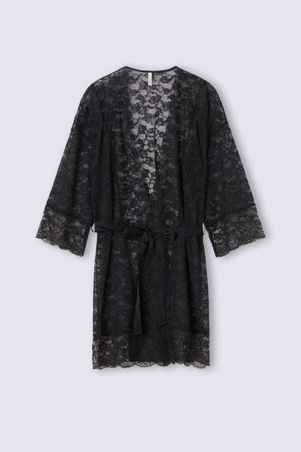 Intimissimi Lace Never Gets Old Lace Kimono Donna Pigiama Nere | 726-AELFVY