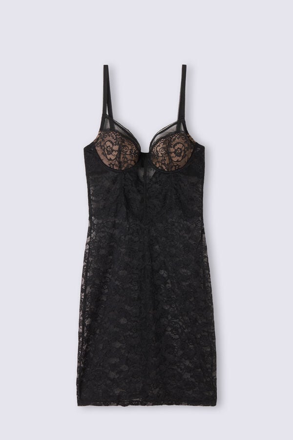 Intimissimi Lace Never Gets Old Padded Chemise Donna Pigiama Nere | 275-ESYUBV