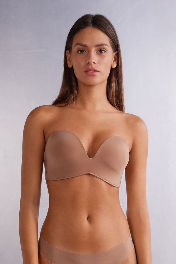 Intimissimi Laura Bandeau Ultralight Microfiber Donna Reggiseno Beige | 648-HPGFID