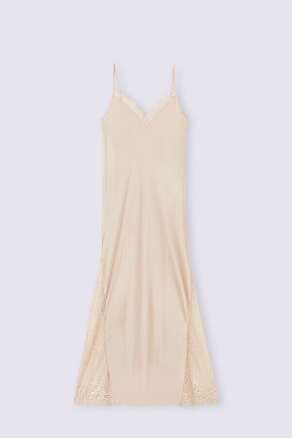 Intimissimi Living In Luxe Silk Donna Pigiama Beige | 764-ZWJTAD