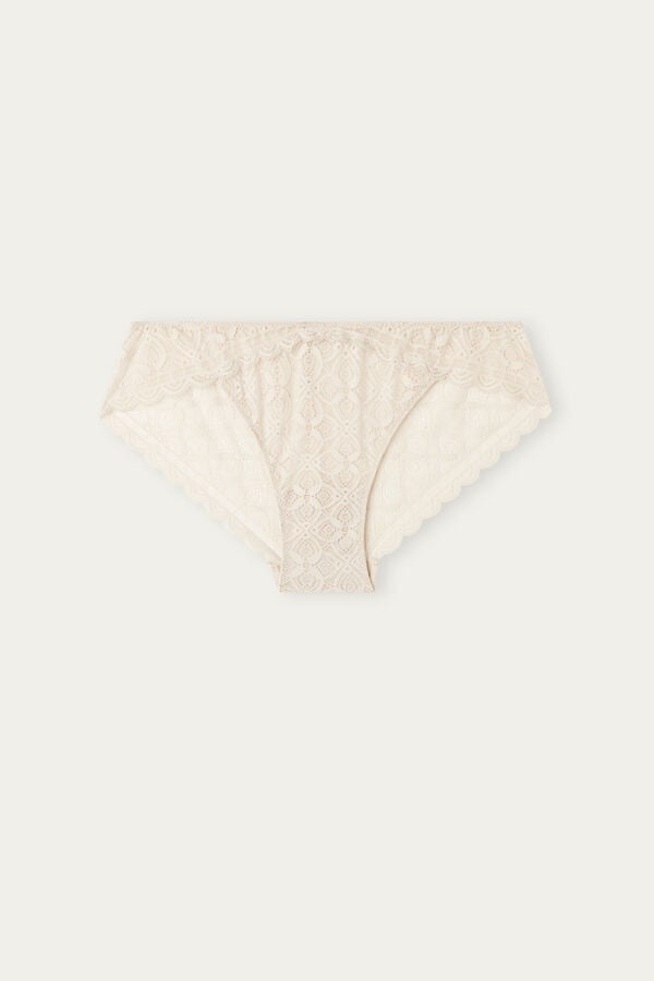 Intimissimi Low Rise Lace Donna Slip Crema Rosa | 742-CLQXJG