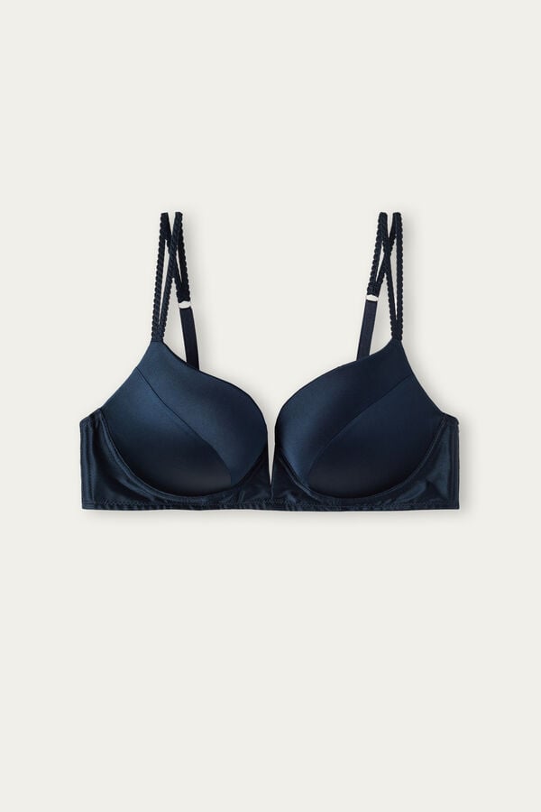 Intimissimi Mia Silk Super Push-Up Donna Reggiseno Blu | 498-QLFXWA