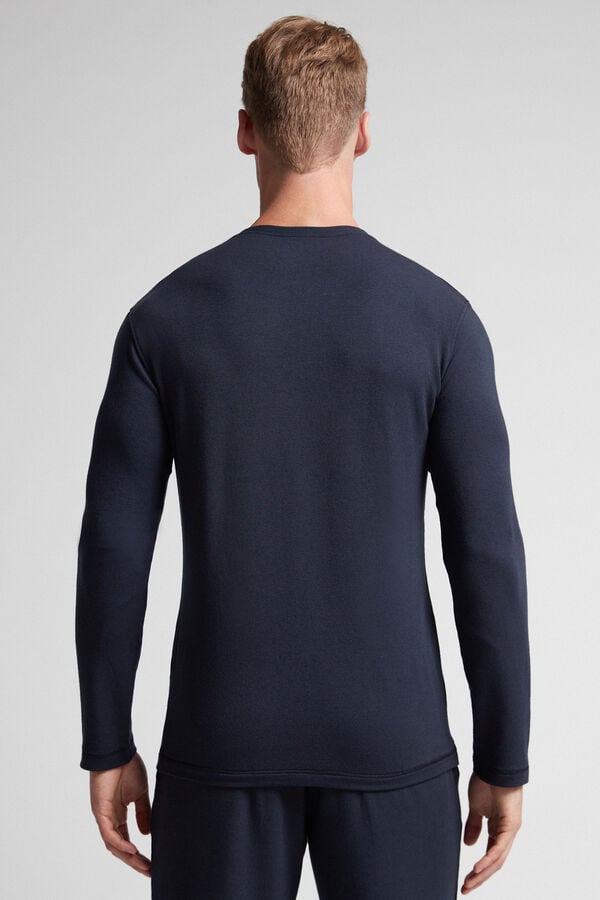 Intimissimi Modal-Cashmere Uomo Maniche Lunghe Nere | 415-KJCUDA