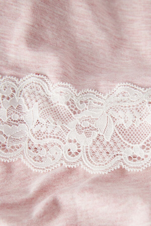 Intimissimi Modal Lace Detail Donna Vestaglia Rosa Chiaro | 215-JMCRIQ