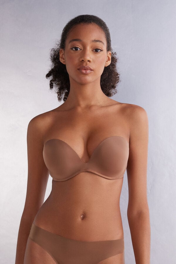 Intimissimi Monica Bandeau Ultralight Microfiber Donna Reggiseno Beige Scuro | 140-TEHXCN