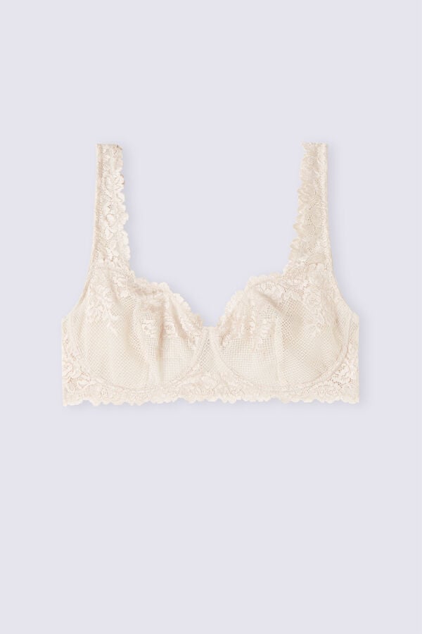 Intimissimi Pretty Flowers Daniela Balconette Donna Reggiseno Crema Rosa | 240-CLFAQY