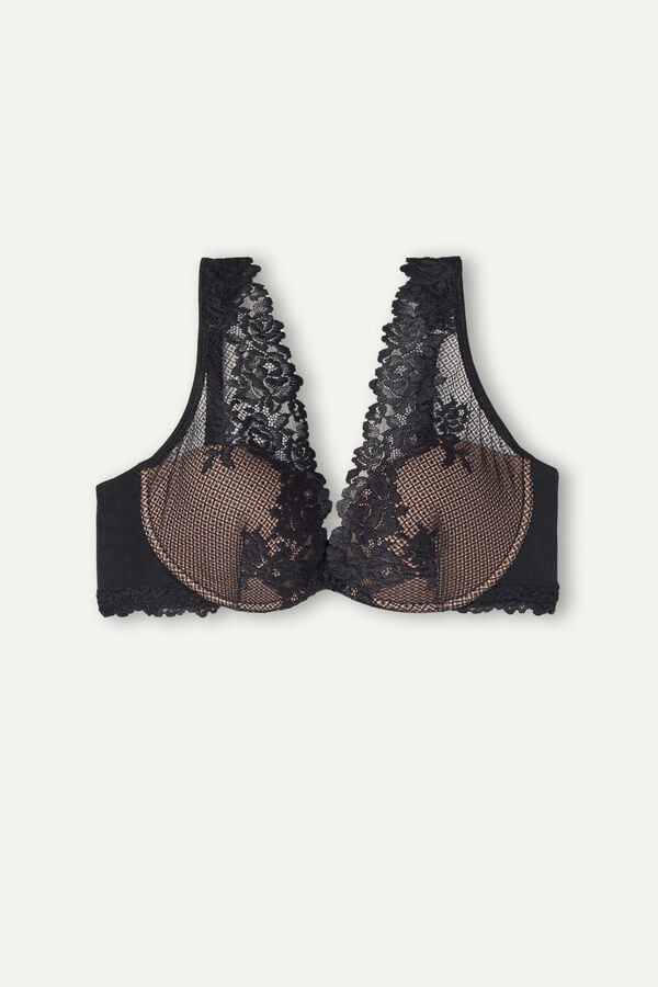 Intimissimi Pretty Flowers Elena Balconette Donna Reggiseno Nere | 302-LDNCBE