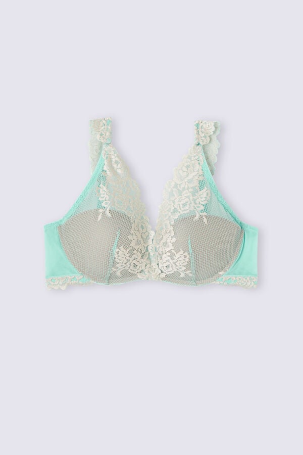 Intimissimi Pretty Flowers Giorgia Balconette Donna Reggiseno Verdi Bianche | 420-YHQLWV