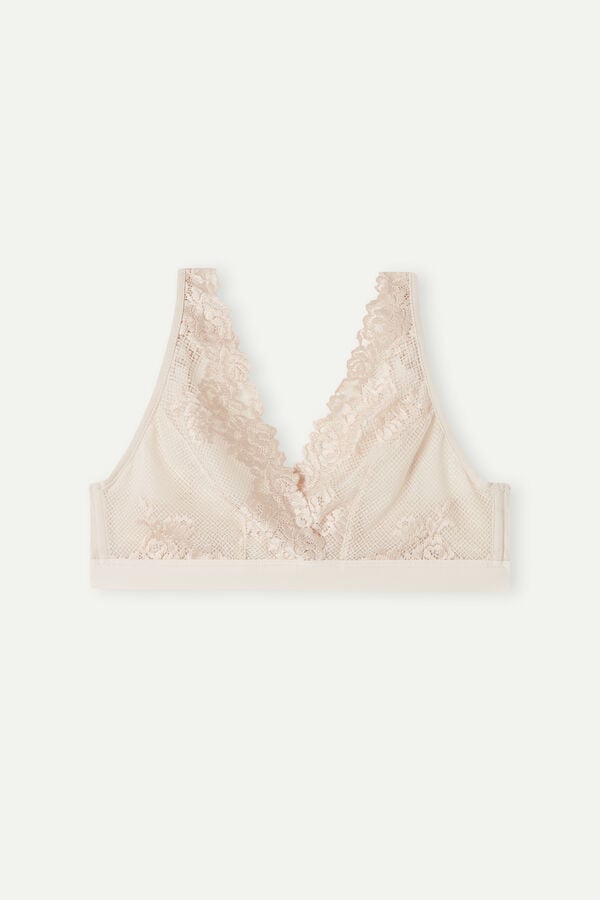 Intimissimi Pretty Flowers Lara Triangle Donna Reggiseno Crema Rosa | 410-QBMYDP