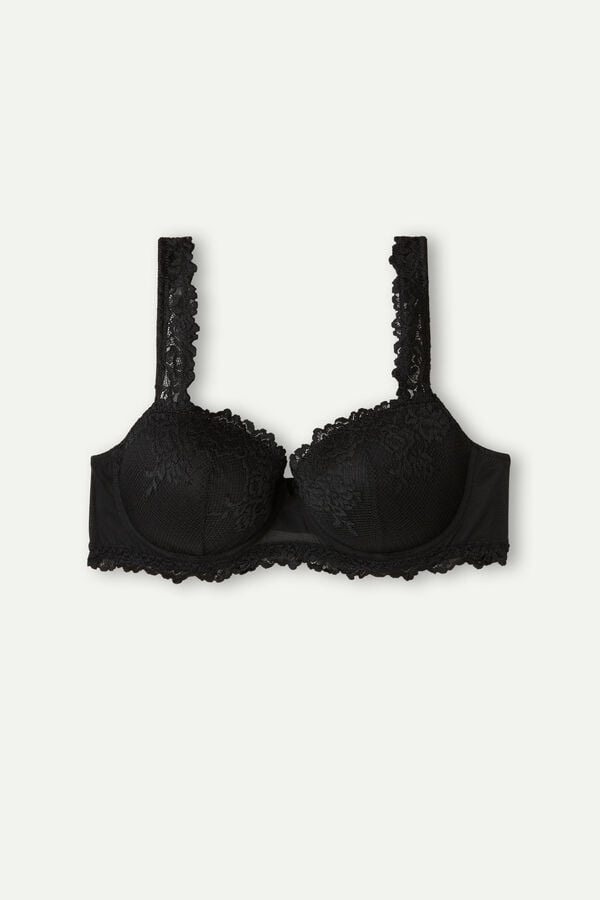 Intimissimi Pretty Flowers Sofia Balconette Donna Reggiseno Nere | 872-TIXLMN